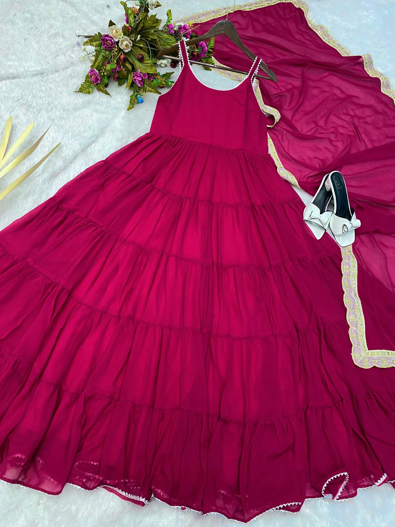 LG 1800 Heavy Georgette Gown With Dupatta Catalog